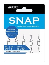 BKK DUOLOCK SNAP SWIVEL-51 NO:00 5 PCS - BKK