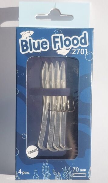 BLUE FLOOD TRANSPORENT 70MM 4 PCS SİLİKON YEM - 1