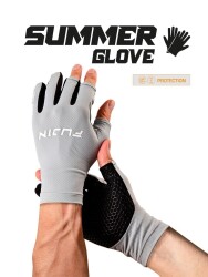 Fujin Pro Angler S24 Summer Gloves Grey #M/L Balıkçı Eldiveni - FUJIN