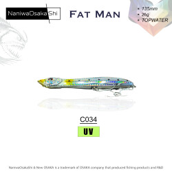 NANIWAOSAKASHI FAT MAN 135MM 26GR TOPWATER C034 SAHTE BALIK - NANIWAOSAKASHI