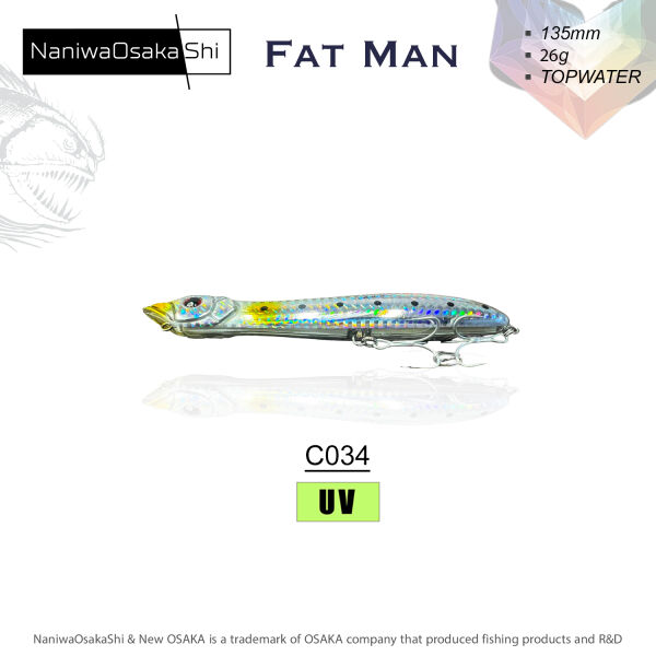 NANIWAOSAKASHI FAT MAN 135MM 26GR TOPWATER C034 SAHTE BALIK - 1