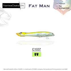 NANIWAOSAKASHI FAT MAN 135MM 26GR TOPWATER C1037 SAHTE BALIK - NANIWAOSAKASHI