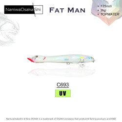 NANIWAOSAKASHI FAT MAN 135MM 26GR TOPWATER C693 SAHTE BALIK - NANIWAOSAKASHI