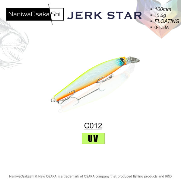 NANIWAOSAKASHI JERKSTAR 100MM 15.6G COLOR:C012 SAHTE BALIK - 1