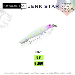 NANIWAOSAKASHI JERKSTAR 100MM 15.6G COLOR:C025 SAHTE BALIK - NANIWAOSAKASHI