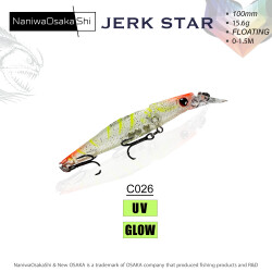 NANIWAOSAKASHI JERKSTAR 100MM 15.6G COLOR:C034 SAHTE BALIK - 1