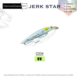 NANIWAOSAKASHI JERKSTAR 100MM 15.6G COLOR:C034 SAHTE BALIK - NANIWAOSAKASHI