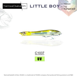 NANIWAOSAKASHI LITTLE BOY 100MM 11GR TOPWATER C1037 SAHTE BALIK - NANIWAOSAKASHI