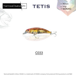 NANIWAOSAKASHI TETIS 50MM 4.5G SINKING C033 SAHTE BALIK - NANIWAOSAKASHI