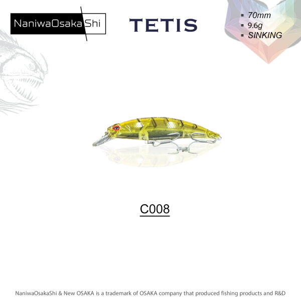 NANIWAOSAKASHI TETIS 70MM 9.6G SINKING C008 SAHTE BALIK - 1