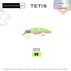 NANIWAOSAKASHI TETIS 70MM 9.6G SINKING C012 SAHTE BALIK - 1