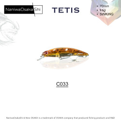 NANIWAOSAKASHI TETIS 70MM 9.6G SINKING C033 SAHTE BALIK - 1