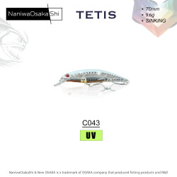 NANIWAOSAKASHI TETIS 70MM 9.6G SINKING C043 SAHTE BALIK - 1