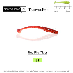 NANIWAOSAKASHI TOURMALINE 6CM RED FIRE TIGER SAHTE - NANIWAOSAKASHI