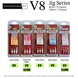 NANIWAOSAKASHI SERIES V8 JIG 10GR GLOW PINKGLITTER - 3