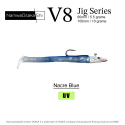 NANIWAOSAKASHI SERIES V8 JIG 10GR NACRE BLUE - 1