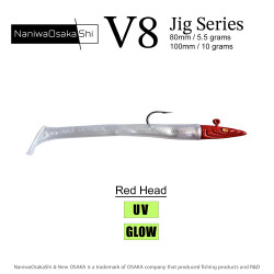 NANIWAOSAKASHI SERIES V8 JIG 10GR RED HEAD - 1