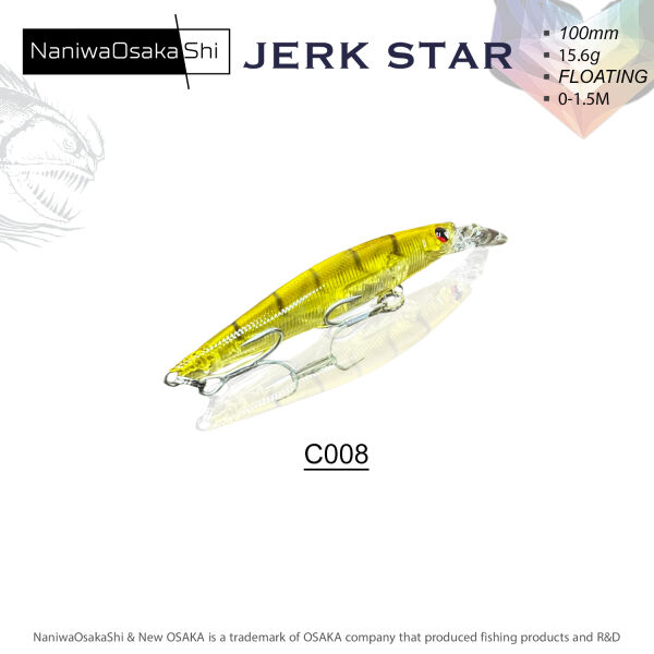 NANIWAOSAKASHI JERKSTAR 100MM 15.6G COLOR:C008 SAHTE BALIK - 1