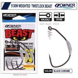 OWNER 5130W NO:4/0 WEIGTED TWISTLOCK BEAST - OWNER