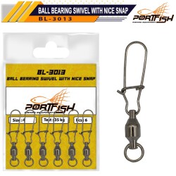 Portfish BL-3013 Bilyalı Kilitli Klips No:1 - 1