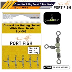 PORTFISH BL1088 No:5*6 Üçlü Fosforlu Fırdöndü 5pcs - PORT FİSH