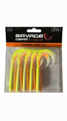 SAVAGE GEAR LB SANDEEL CURLTAIL 7CM LEMON BACK 6PC - SAVAGE GEAR