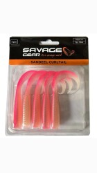 SAVAGE GEAR LB SANDEEL CURLTAIL 7CM PINK GLOW 6PCS - SAVAGE GEAR