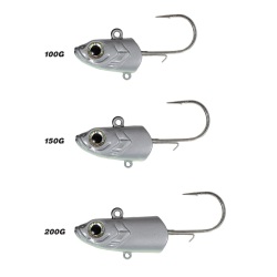 SEABOR DEEP FAKE 100GR JIG HEAD (2 AD), WHITE GLOW - 1