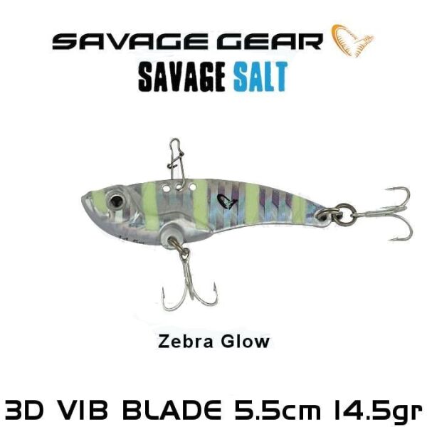 SG 3D MINNOW VIB BLADE 3,5CM 4GR ZEBRA GLOW - 1