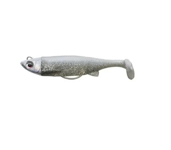 SG 3D TPE Minnow 8cm 11g White Glitter Silikon Yem - 1