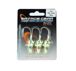 SG SANDEEL JIG HEAD 16GR 3/0 3PCS GLOW NEW JIGHEAD - SAVAGE GEAR