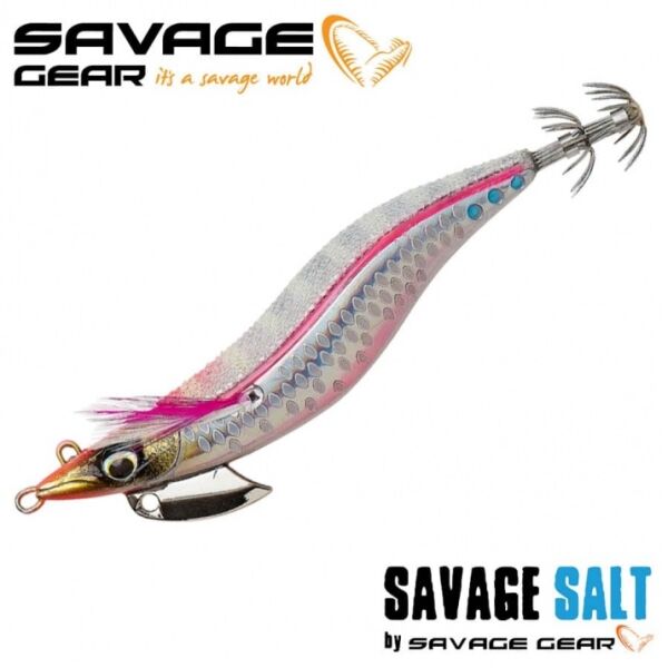 SAVAGE GEAR SQUID BEAT EGI 2.5 10G WHITE PINK HEAD - 1